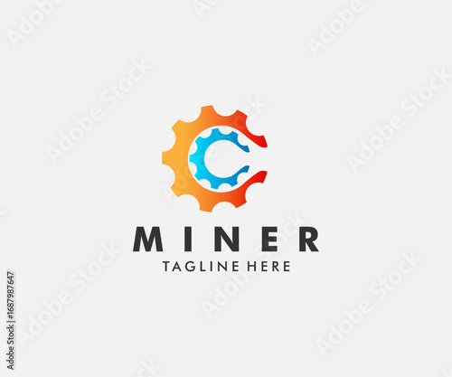 Vibrant gradient gear logo with integrated blue letter C and bold MINER text.