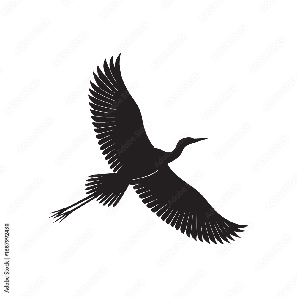 Obraz premium Flying Birds Silhouette Vector Illustration