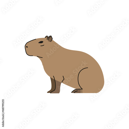 capybara illustration of a south american rodent sitting calmly on the ground perfect for a childrens storybook cover