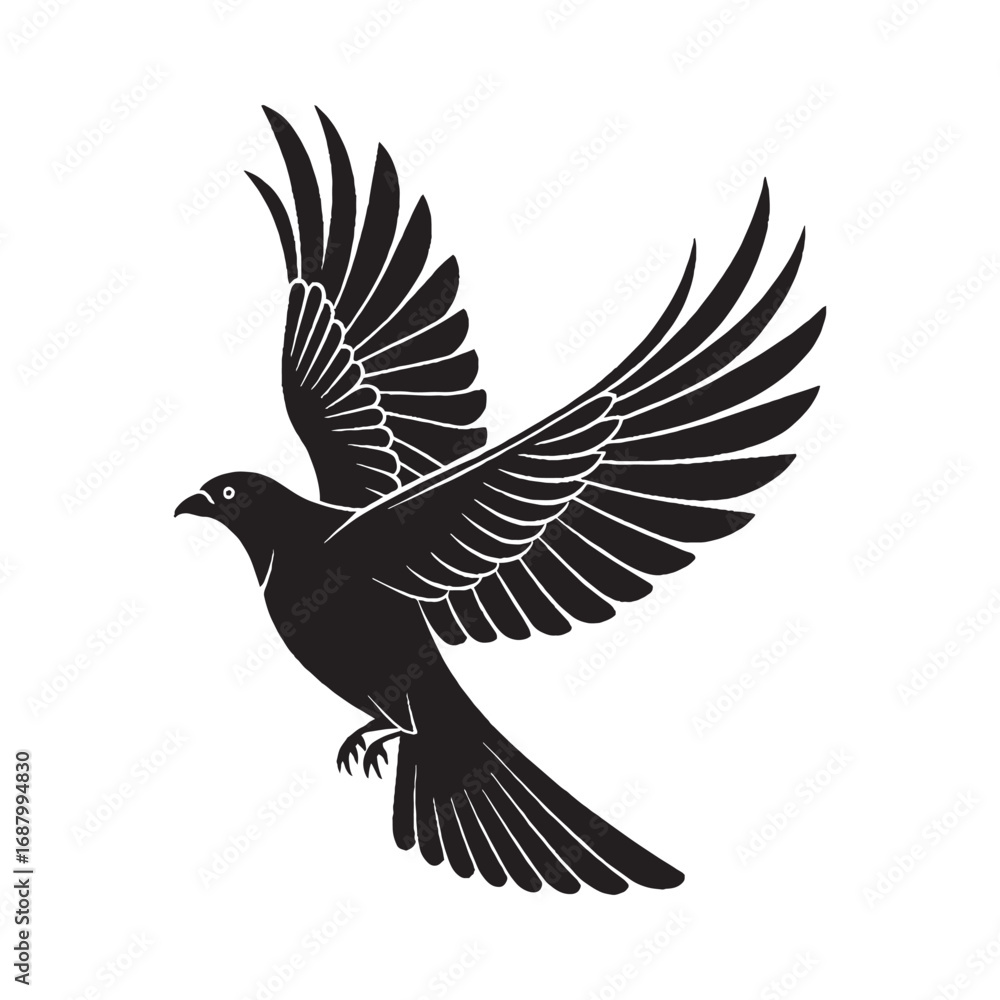 Obraz premium Flying Birds Silhouette Vector Illustration