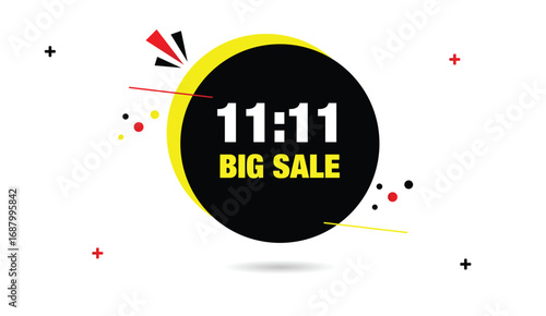 11 to 11 big sale editable web banner template design black yellow shapes elements white abstract business background modern creative promotion advertising marketing online digital graphics layout vis
