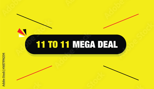 Mega sale 11 to 11 editable web banner vector template design business elements yellow abstract background creative marketing promotion advertising modern digital design layout artwork illustration