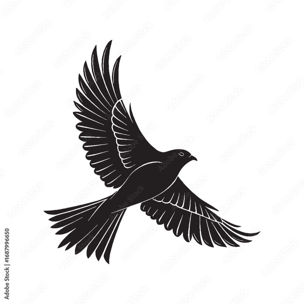 Fototapeta premium Flying Birds Silhouette Vector Illustration