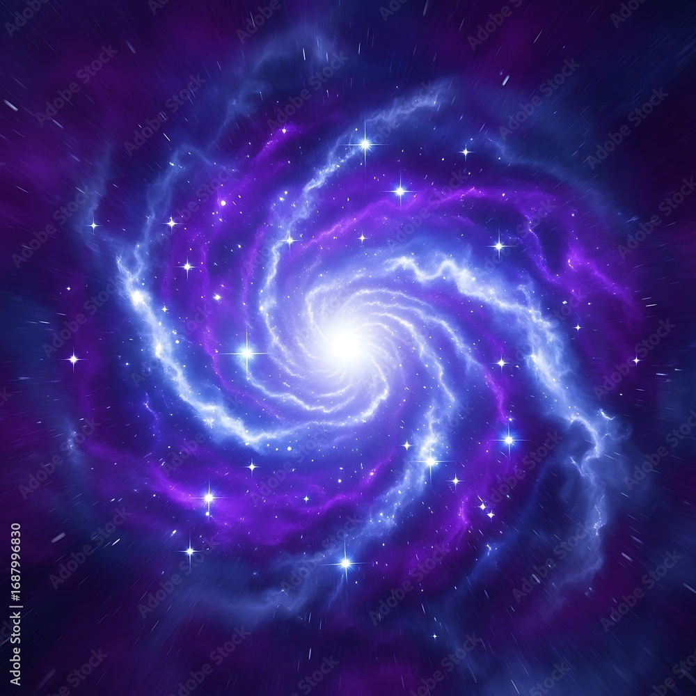 Obraz premium Cosmic vortex of celestial light swirling through an ethereal expanse of nebula cloud