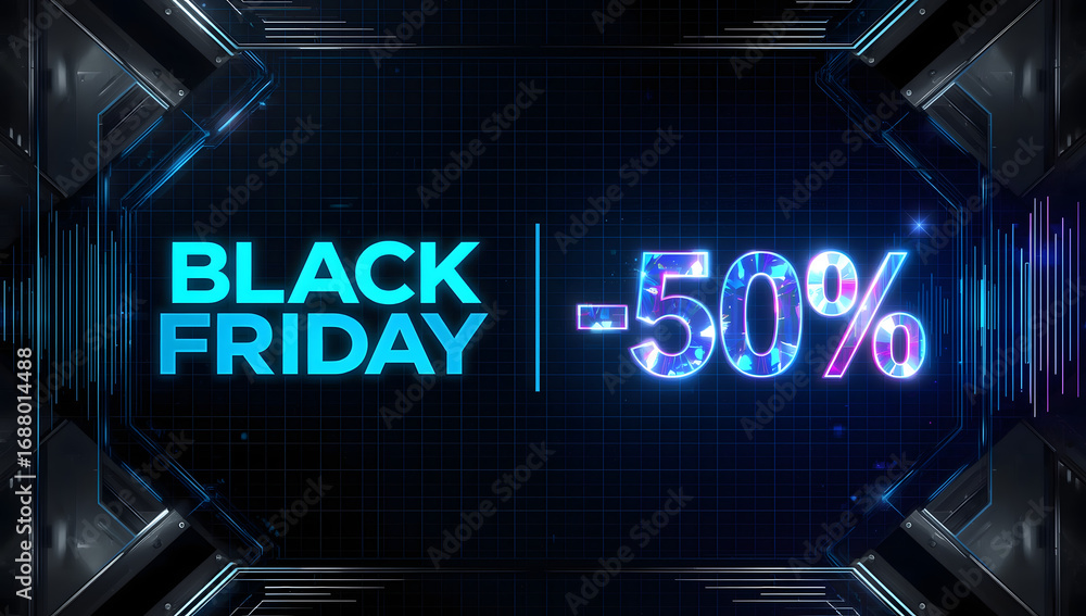 Obraz premium Cyber Glow Black Friday -50%