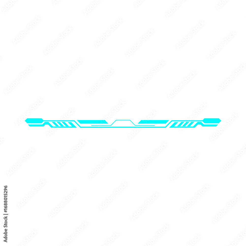 Obraz premium Futuristic Glowing Cyan UI Element Bar.