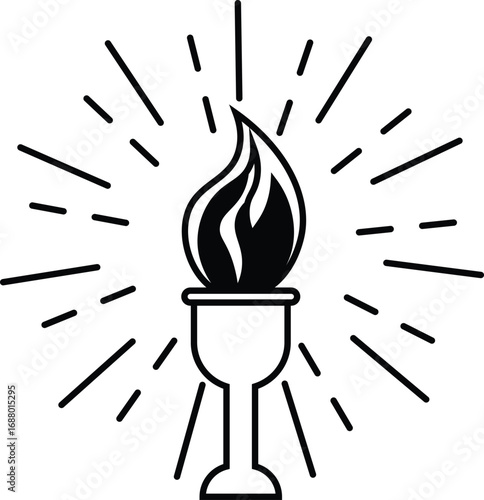Fire torch sign vector shape