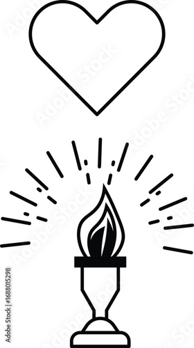 Fire torch sign vector shape