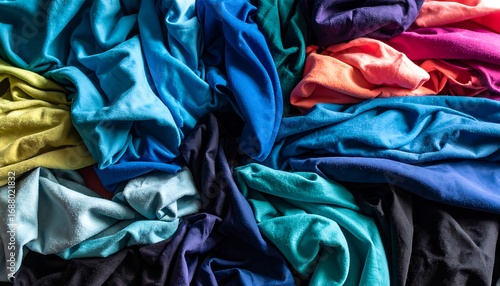 Pile of colorful fabric swatches