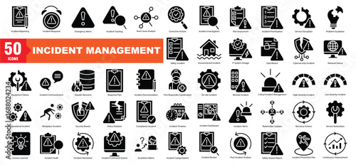 incident Management glyph icon set	