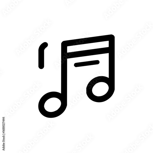 Music note vector icon graphic design for musical notation sheet melody song and audio composition illustration