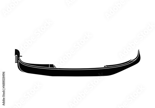 Black and white silhouette of a gondola.