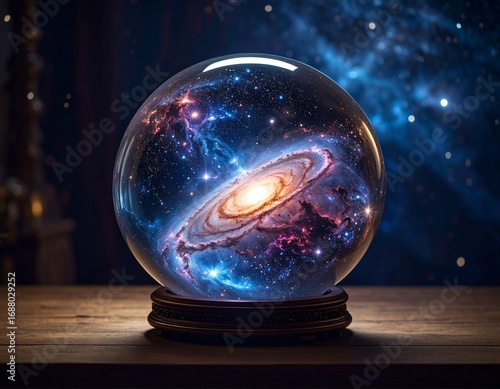 crystal ball in the dark