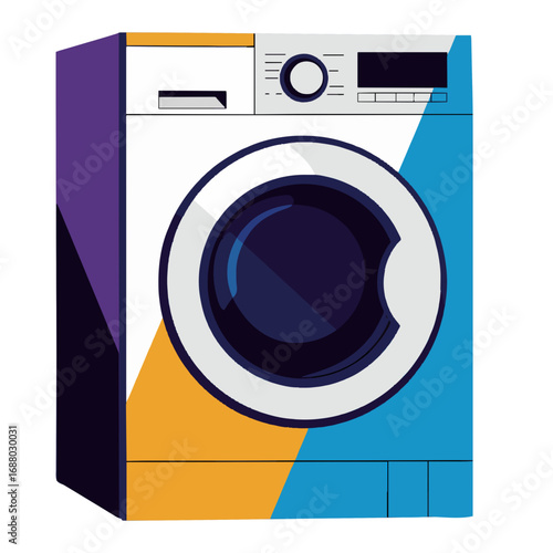 Geometric Washing Machine Vector.