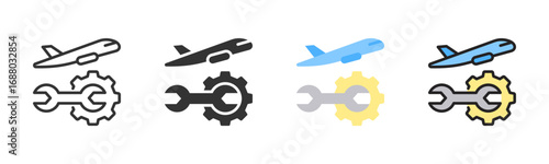 Aircraft Maintenance Icon Pack In Multiple Styles