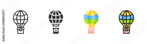 Hot Air Balloon Icon Pack In Multiple Styles