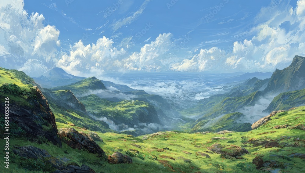 Obraz premium Panoramic mountain landscape