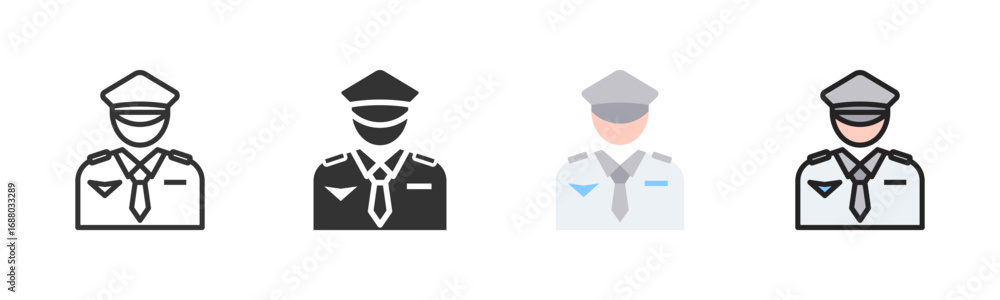 Obraz premium Pilot Icon Pack In Multiple Styles