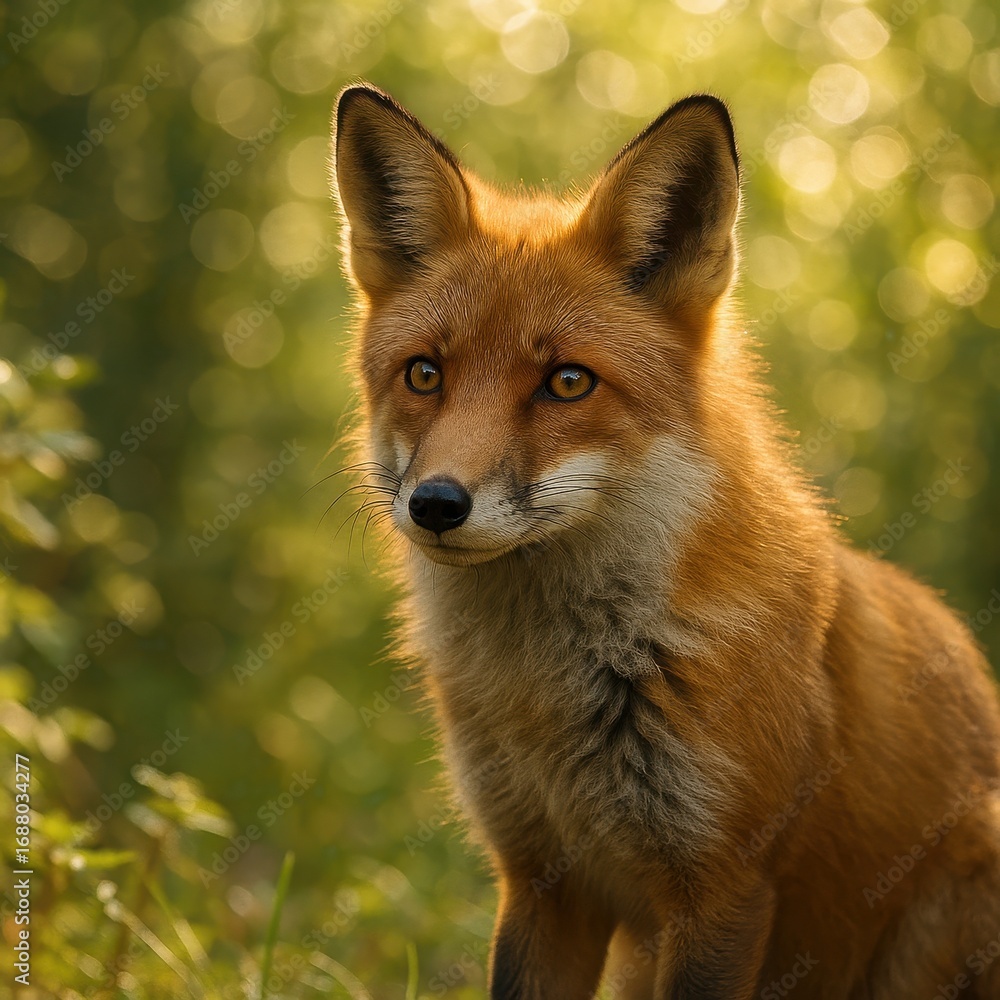 Fototapeta premium Radiant tropical bird perched among sunlit heliconia and banana leaves saturated plumage sparkling bokeh and lush garden atmosphere for vibrant wildlife editorial appeal
