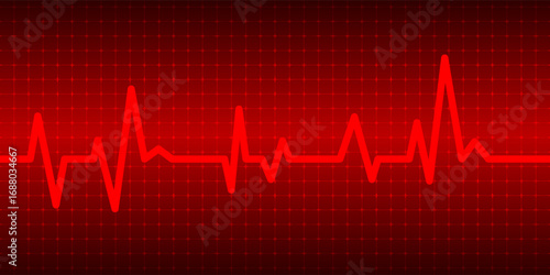 Heart wave technology background. Heart rate graph. Heart beat. Ekg icon wave. Turquoise color. Stock vector illustration.