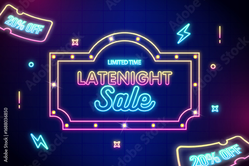 Late night sale advertising banner template