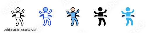 Hula Hoop Icon Collection With Multiple Styles
