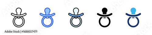 Pacifier Icon Collection With Multiple Styles