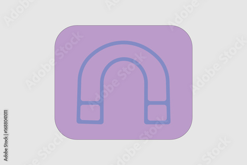 This image shows a magnet icon in a simple, outlined style. The icon is light blue, depicting a classic U-shaped magnet with squared ends.