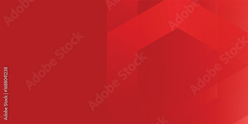 Abstract hexagon rendering of red abstract glass background