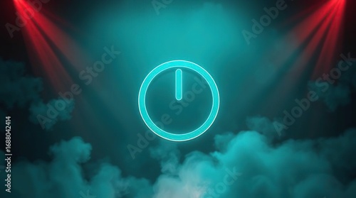 Neon Power Button with Dark Stage.