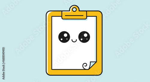 Cartoon Clipboard with a Happy Face