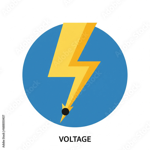 Electric Voltage Icon Vector Symbol 5