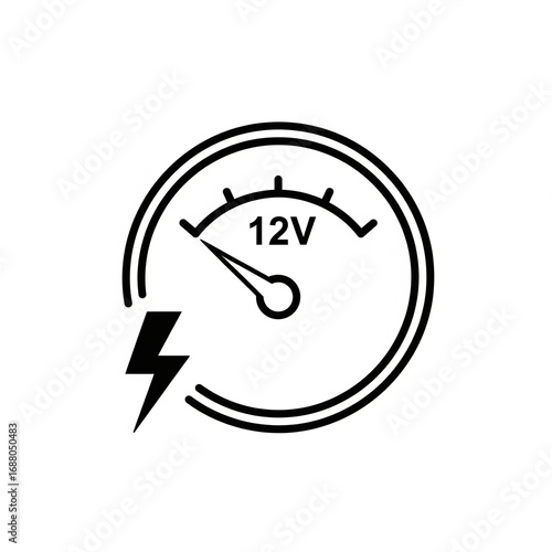 Electric Voltage Icon Vector Symbol 6