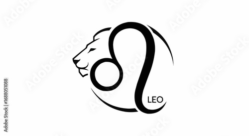 Leo Zodiac Sign with Lion Head Symbol
