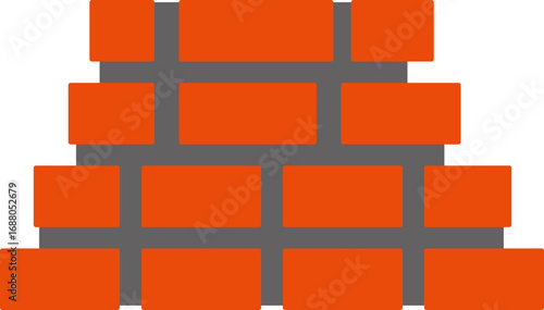 Vector illustration of a stack of red bricks, a classic construction material used in building houses, walls, and infrastructure. This detailed graphic is ideal for architectural projects, constructio