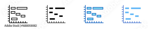 Gantt Chart  Icon Set Multiple Style Collection