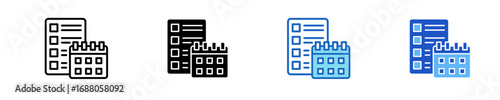 Planning Calendar  Icon Set Multiple Style Collection