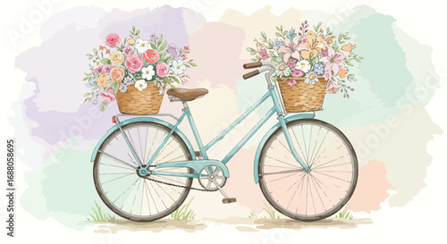 bicycle with flowers