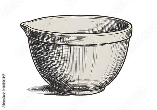 Isolated Engraved Bowl Illustration With Transparent Background
