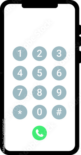 Smartphone displaying numeric keypad for making a call