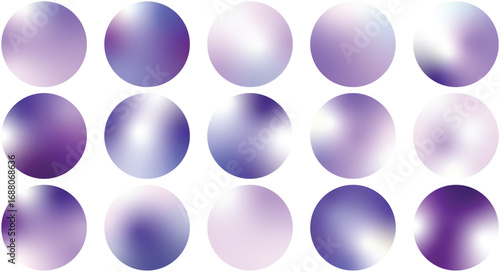 Gradient Vector Spheres Set – Purple, Lilac, Plum, and Lavender Abstract 3D Circle Elements for Backgrounds, Illustrations, UI, and Branding