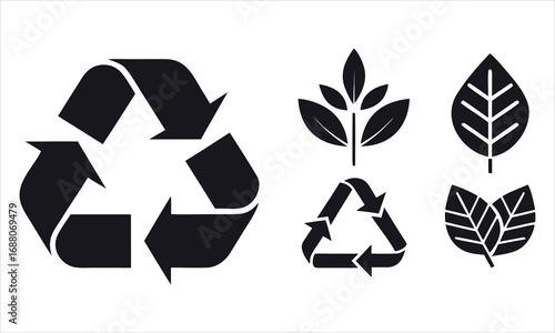 vector set of recycle icons