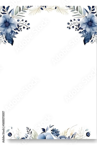 blue floral frame