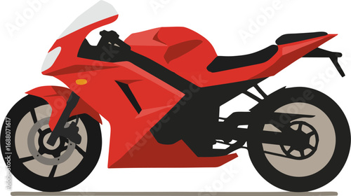 Crimson Motorbike Sleek Design Speed Adventure