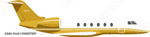 Golden executive jet soars elegantly