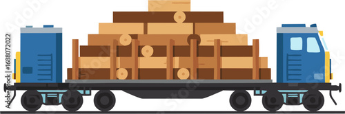 Log train hauls lumber