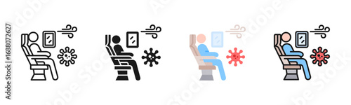 Contaminated Airplane Cabin Icon Pack In Multiple Styles