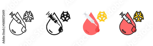 Contaminated Hospital Equipment Icon Pack In Multiple Styles