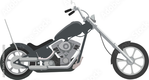 Sleek chopper glides a silver beast