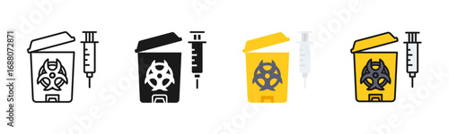 Medical Waste Icon Pack In Multiple Styles